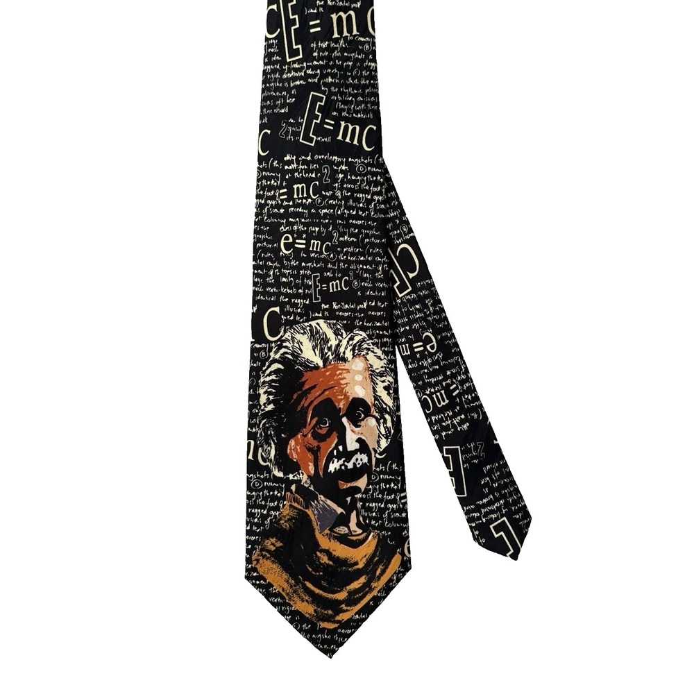NEW Keith Daniels Albert Einstein E=MC2 Tie Necktie Black